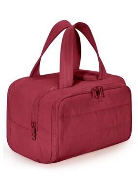 Large Puffy Travel Toiletry Bag Nylon Cosmetic Organizer Makeup Case